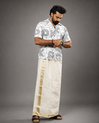 EnteLoom Silver Muthu Handloom Mundu