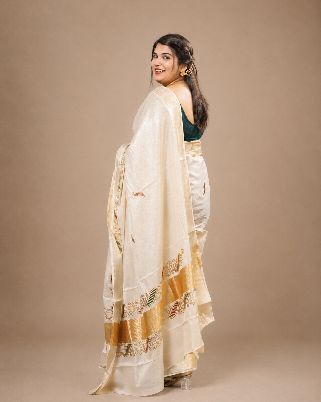 Tissue fabric with heavy embroidery