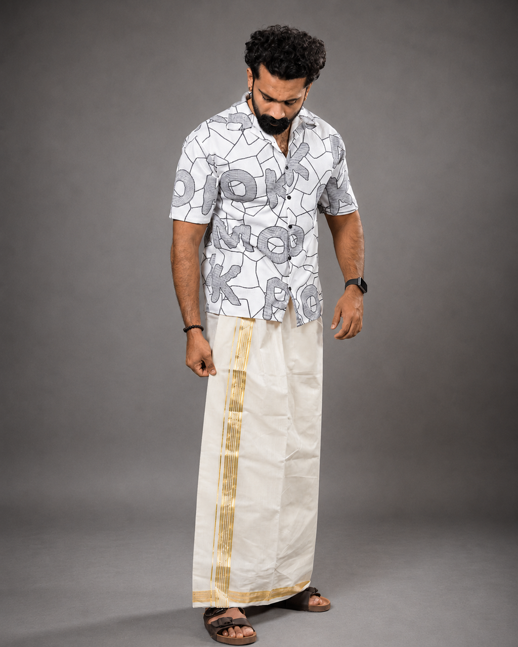 EnteLoom Silver Muthu Handloom Mundu