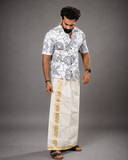 EnteLoom Silver Muthu Handloom Mundu