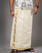 EnteLoom Silver Muthu Handloom Mundu