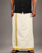 Enteloom purecotton Kerala Double Mundu with Jacquard (60*60) Powerloom