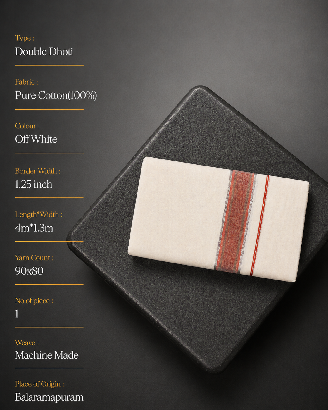 Enteloom Full Bolte Mundu with Black line