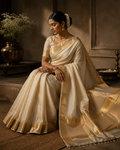 Kasavu Handloom Dhoti— Gold Zari